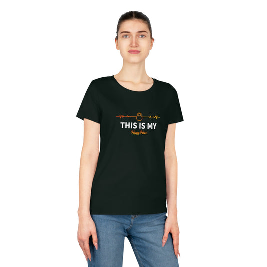 Damen Expresser Fitness T-Shirt 'This is my Happy Hour' - Bio-Baumwolle